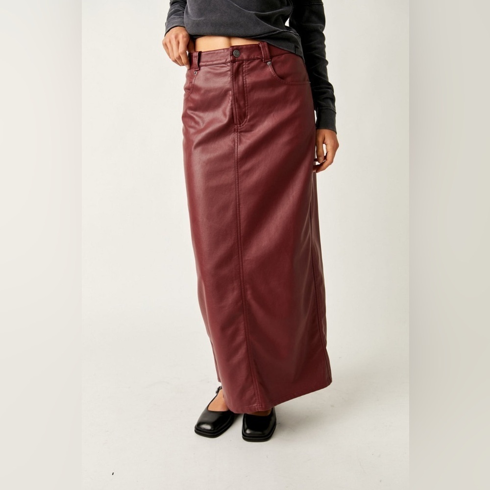 Free People Red Jasper Vegan Maxi Skirt Size 2